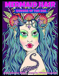 Mermaid Hair: Queens of the Sea coloring fun. Beautiful, mystical mermaids  with crowns. By Artist Deorah Muller by Deborah Muller