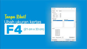 Mudah Cara Mengatur Ukuran Kertas F4 Di Word 2013 Youtube