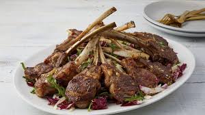 Chef Anne Burrell Demonstrates How To Prepare The Most Tender Lamb Chops Along With An Arugula Salad Tossed In Tan Food Network Recipes Lamb Chops Olive Salad