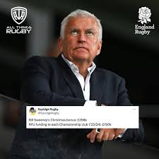 Bill Sweeney's Bonus Amidst Record Losses Raises Eyebrows 💔🏉 In a year  where the RFU reported a staggering £37.9m operating loss, Chief Executive Bill  Sweeney walked away with a £1.1m pay package,