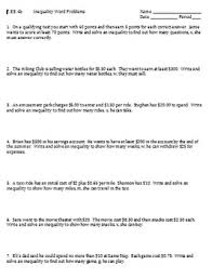 How to write word problems as inequalities? 7 Ee 4b Inequality Word Problems Worksheet By Math Resources With Rigor