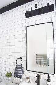 Rough in opening of 14 x 18 model number: A Modern Meets Traditional Black And White Bathroom Makeover White Bathroom Bathroom Makeover Modern Meets Traditional