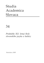 Studia Academica Slovaca 34 E Slovak