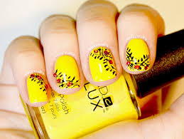 Site provide nail design ideas for girls which amazing and interesting to know. Yellow Nails With Flowers Rhinestones Design With Video Tutorial