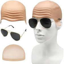Bald Head Latex Party Theme Hats Caps & Headwear for Fancy Dress Costumes  Accessory : Amazon.ie