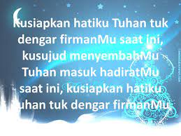 Kusiapkan hatiku tuhan tuk dengar firmanmu saat ini ku sujud menyembahmu tuhan masuk hadirat mu saat ini curahkan urapamu. Tema Berjumpa Dengan Allah Bersama Keluarga Ppt Download