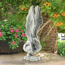 Northlight heavenly gardens cherub angel on bended knee with dove outdoor garden statue. Large Outdoor Angel Statue Wayfair