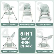 HARPPA 5-in-1 Convertible High Chair for Babies and Toddlers, Green