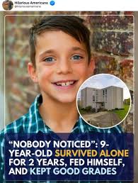 In an astonishing tale of resilience, a 9-year-old boy survived completely  alone for two years feeding himself, caring for his home, and maintaining  good grades all without anyone noticing. 💔✨ No parents.