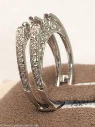 Jacket Vintage Cathedral Ring Wrap Diamonds Guard Solitaire Enhancer White Gold Wedding Rings Solitaire Wedding Ring Jackets Engagement Ring White Gold
