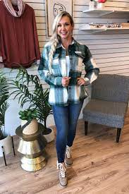 Forest Green Plaid Flannel Shacket 186 Shopperboard