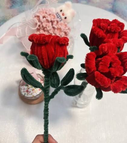 Hoa hồng kẽm nhung lông hanmade 18K 1 cành 💐 Nhận làm các mẫu hoa theo yêu  cầu, ib shop nhanh tay để tặng quà 20-10 nàooo 💐