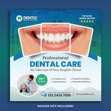 Cosmetic dental treatments like teeth whitening do not fall into the preventive dental care category. Creative Dental Flyer Square Bannertemplate Dental Advertising Dental Social Media Dental Marketing