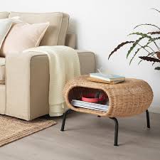 Gamlehult Footstool With Storage Rattan Anthracite Ikea In 2020 Storage Footstool Storage Ottoman Rattan Ottoman