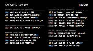 The nascar season continues this august at michigan international speedway, with the corrigan oil 400. Nascar Reveals Rest Of 2020 Regular Season Schedule Nascar
