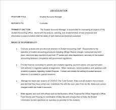 The accounting manager will be responsible for supervising and managing the accounting department and all areas of financial reporting. 11 Account Manager Job Description Templates Free Sample Example Format Download Free Premium Templates