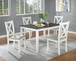 Paired with turned legs, this table is perfect for adding french country appeal to your dining room. Furniture Of America Anya 5 Piece Distressed White Distressed Gray Dining Table Set Cm3476wh T 5pk Appliances Electronics Furniture Mattresses Brownsville Tx