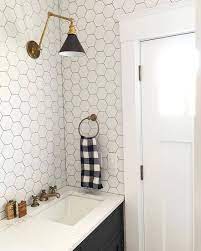 We're going with black 6x6 hexagon tile in the basement bathroom/laundry room floor. 60 Stylish Hexagon Tiles Ideas For Bathrooms Digsdigs