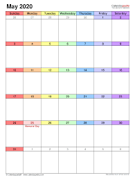 Making a calendar ahead of time to manage time and work is something on which you should work on. May 2020 Calendar Templates For Word Excel And Pdf