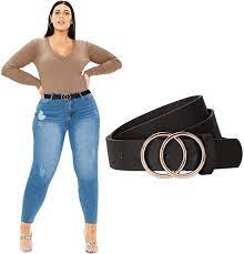How to measure belt size and belt size chart for both men and women. Jasgood Plus Size Double O Ring Belt For Women Leather Belt Ladies Pu Leather Waist Belts For Jeans Pants At Amazon Women S Clothing Store