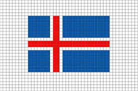 Flag Of Iceland Pixel Art Iceland Flag Pixel Art Flag Cross Stitch