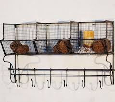 Wire Wall Bins With Hooks Metal Basket Shelf Metal Wall Basket Basket Shelves Baskets On Wall