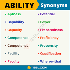 Ability Synonym List Of 14 Synonyms For Ability With Useful Examples 7 E S L English Vocabulary Words Writing Words English Writing Skills