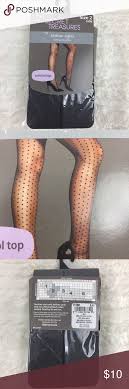 Secret Treasures Fashion Tights Black Dots Sheer Brand New