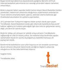 En son basketbol haberlerini okuyup paylaşın, herkesi haberdar edin. Trendbasket On Twitter Kamuoyuna Saygilarimizla