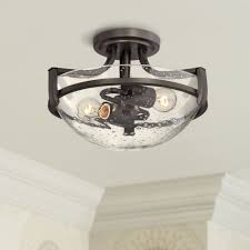 The flush mount's rustic design is ideal for any hallway, stairwell, entryway, closet, pantry, kitchen, or sitting room in coastal and farmhouse style settings. Clear Glass Shade E26 Rustic Ceiling Light Fixture For Closet Hallway Matte Black Finish 1 Light Semi Flush Mount Ceiling Light Lamps Light Fixtures Tools Home Improvement Urbytus Com