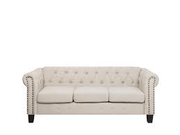 Altes, ausziehbares sofa in beige. 3 Sitzer Sofa Polsterbezug Beige Gerade Beine Chesterfield Beliani De