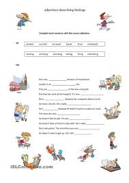 Adjectives Describing Feelings Adjectives Feelings Worksheets