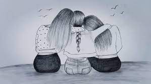 Have a good time if you like this video please like share & subscribe tiktok. How To Draw Three Best Friends Hugging Each Other Pencil Sketch Gali Gali Art Youtube