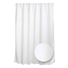 Featuring a textured waffle weave pattern on solid fabric that will give any space a crisp, clean look. Zenna Home 70 In W X 72 In H Luxury Fabric Shower Curtain Liner In White H21ww04 The Home Depot
