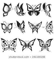 Black And White Butterfly Drawing Images Vector Set Black And White Butterflies White Butterfly Tattoo Butterfly Black And White Butterfly Illustration