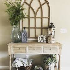 Little Console Hobby Lobby Has The Cutest Pieces Of Accent Furniture Console Table Hobbylobbyfinds Ivory Ar Arched Wall Decor Entry Table Decor Decor