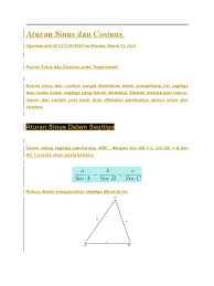 Add to my workbooks (0) download file pdf embed in my website or blog add to google classroom add to microsoft teams share through whatsapp. Aturan Sinus Dan Cosinus Pdf
