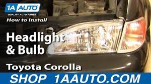 Dipped headlight (plural dipped headlights) the main light on a motor vehicle, with the beam in a. How To Replace Headlight 98 00 Toyota Corolla 1a Auto