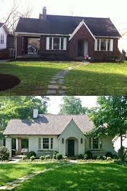 They recently painted their brick home, and it's freaking amazing! Curb Appeal 8 Stunning Before After Home Updates Painted Brick House House Exterior Home Exterior Makeover