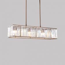 Rectangular dining room chandeliers are better for long, rectangular tables. Vintage Style Rectangle Pendant Light Clear Crystal Three Light Brass Chandelier For Dining Room Takeluckhome Com