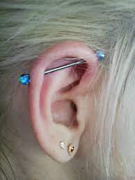 Love My Industrial Piercing Piercings Industrial Piercing Jewelry Earings Piercings Gold Body Jewellery