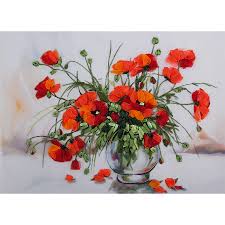 Première partie lien pour l image. Kit Au Point De Broderie Bouquet De Coquelicots Panna
