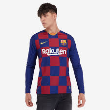 Maillot A Manches Longues Nike Fc Barcelone 2019 20 Stadium Domicile Bleu Marine Jaune Vetements Officiels Football Pro Direct Soccer