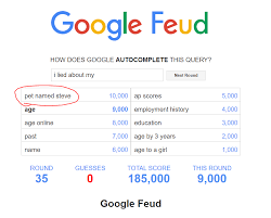 I lied about my google feud answers ~ 25 best memes about i hate it when voldemort hides in my turban i hate it when voldemort hides in my turban memes. I Lied About My Google Feud Answers Brooke Brooke13414310 Twitter I M Assuming That I Was Either Featured In A Youtube Video Or Lots Of People Have Been Searching Google Feud