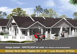 Taman kesang idaman, jasin, melaka berhadapan dengan kolej vokasional rumah teres 2 tingkat luas tanah 20 x 60 luas binaan 1370 kps harga bermula dari rm 221,000. Rumah Teres Satu Tingkat Desainrumahid Com