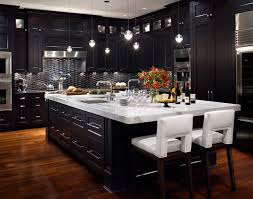 Dark kitchen with light countertop love kitchen design modern. Dark Kitchen Modern Black Kitchen Home Kitchens Interior Design Kitchen