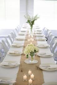 Burlap Table Runners What About Burlap On Darker Beige Table Cloth Or Green Burlap On Beige Long Table Wedding Wedding Table Settings Wedding Table Flowers