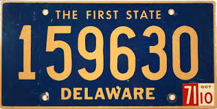 1971 Delaware License Plate License Plate State License Plate Car License Plate