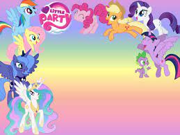 Homemade Blank My Little Pony Themed Invitation Just Add Text I Made Each Line Of Text A My Little Pony Invitations My Little Pony Birthday Little Pony Party