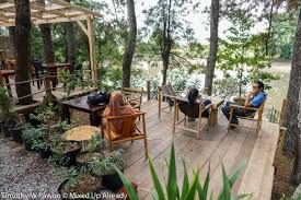 Indonesia Bandung Coffee Shop Armor Kopi Outdoor Seating Beside The Lake 03 Outdoor Cafe Coffee Shop Furniture Coffee Shop Decor